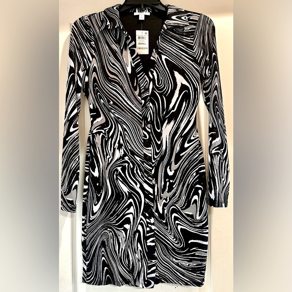 Bar III New Black and White Small Dress